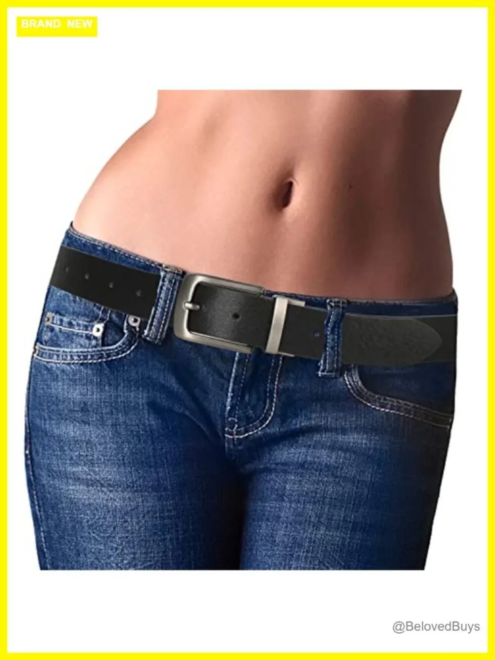Reversible Leather Belt with Vintage Silver Buckle - 2-Way Adjustable
